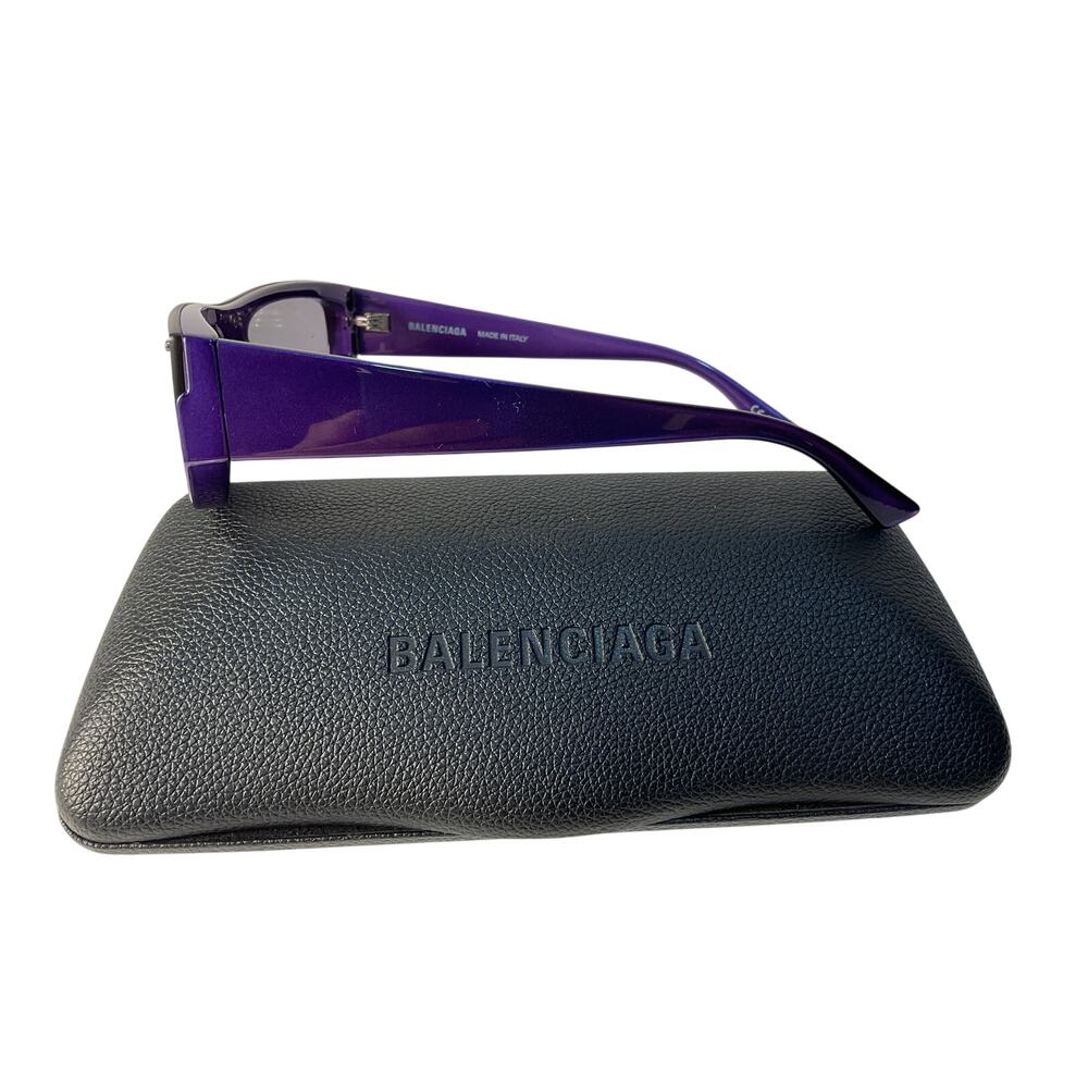 Balenciaga Purple Shield Rectangular Sunglasses - image 4